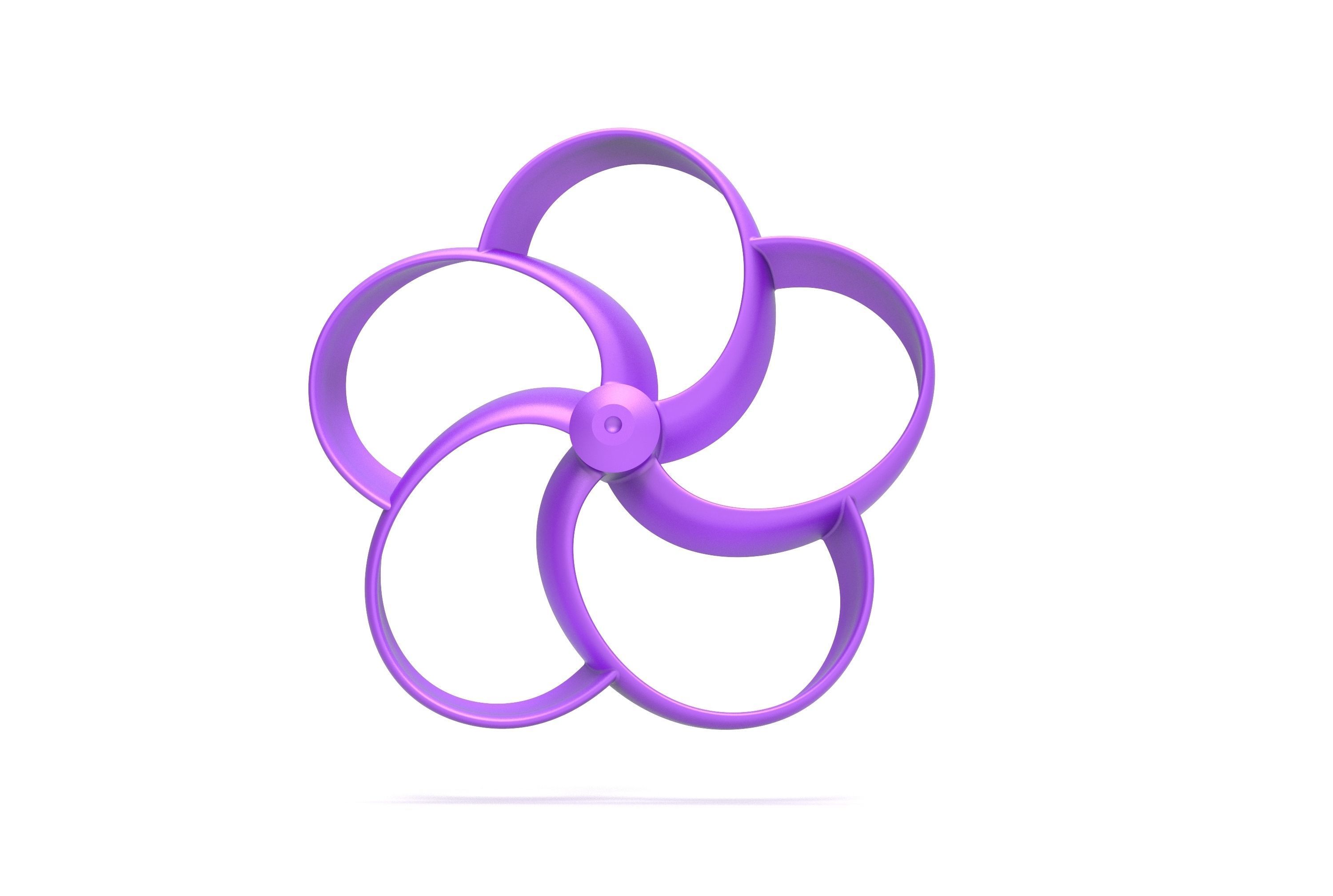 Toroidal drone propeller - 5 blades 3D print model_3