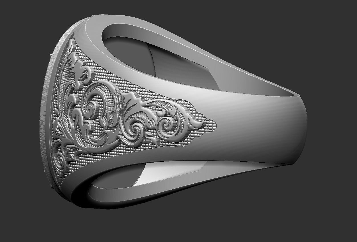 Coat of Arms Lion Tree - Brasao - Ring And Pendant 3D print model_11