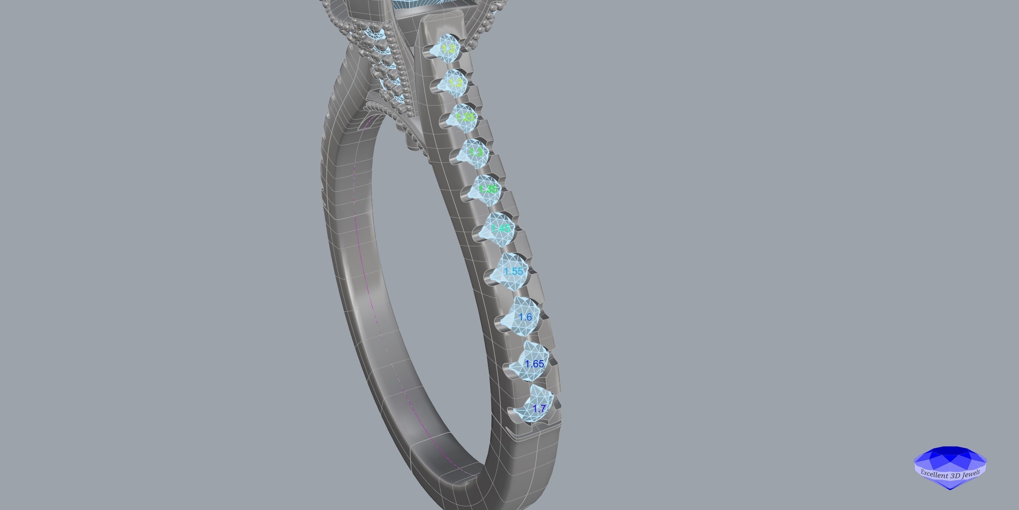 Diamond Solitaire Engagement Ring 3D print model_7