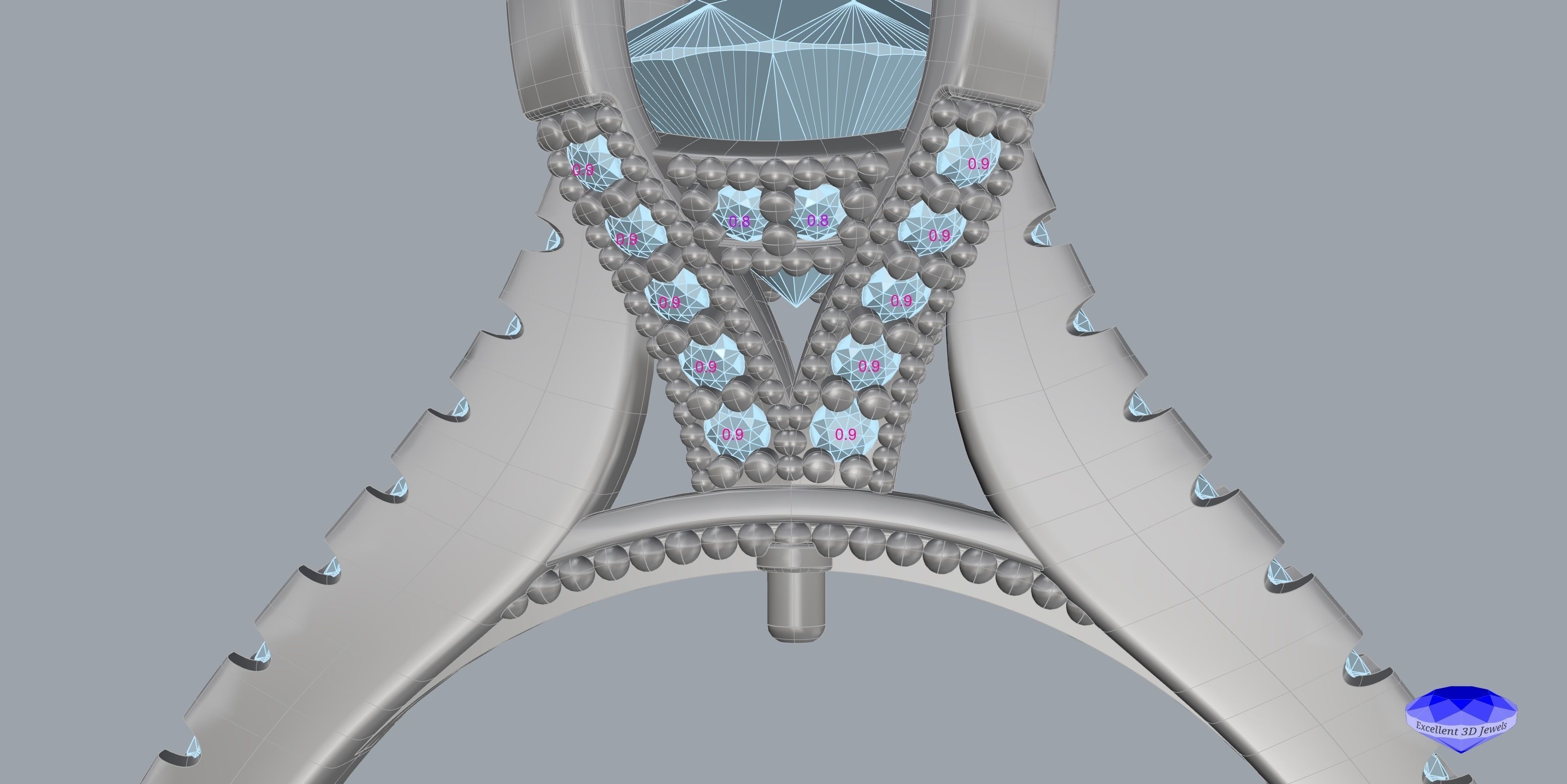 Diamond Solitaire Engagement Ring 3D print model_8