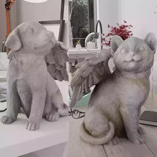 Dog and Cat Angels Photorealistic PBR Pack 