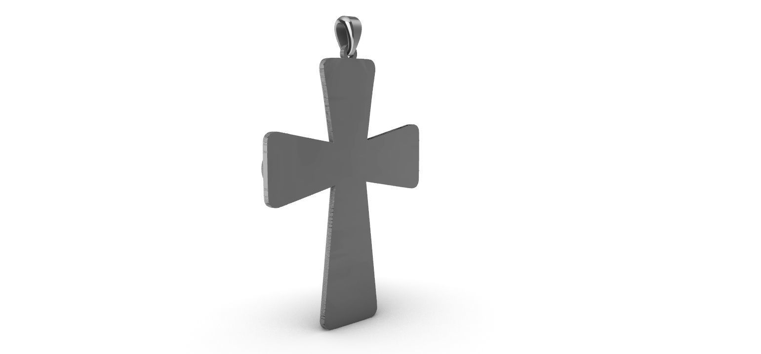 Cabochon Cross Pendant 3D print model_9