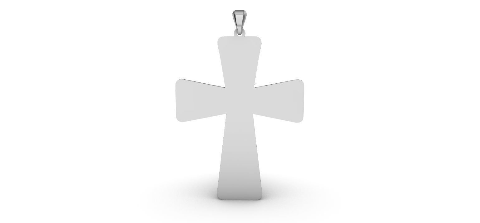 Cabochon Cross Pendant 3D print model_8