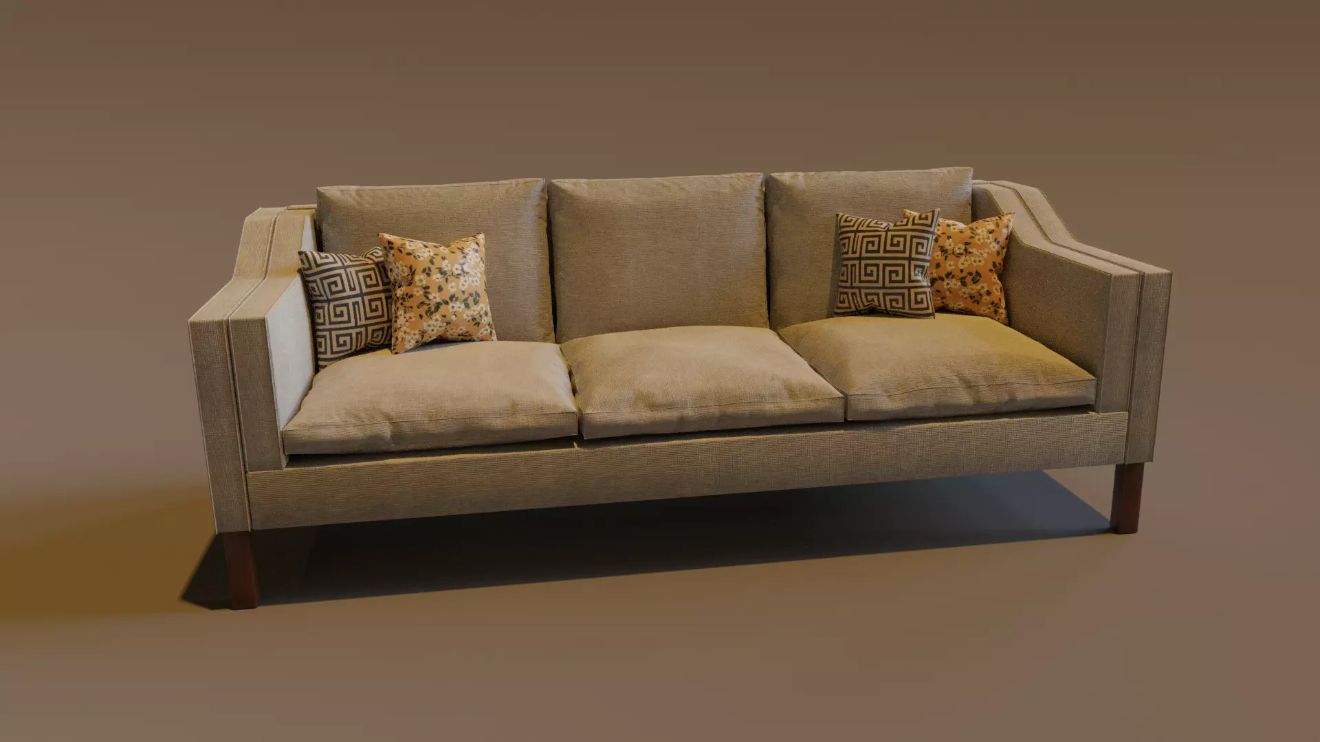 modern  couch sofa 3-seats  3D model_0