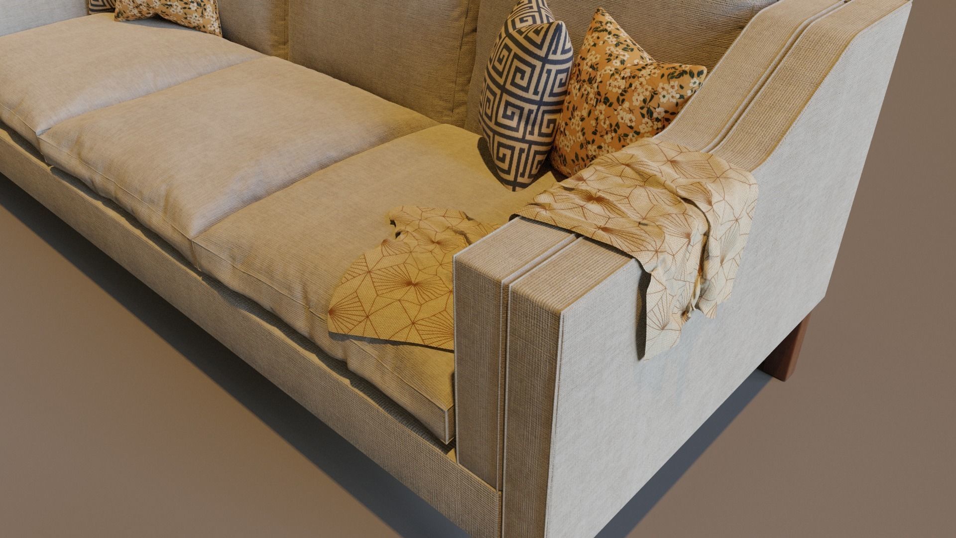 modern  couch sofa 3-seats  3D model_5