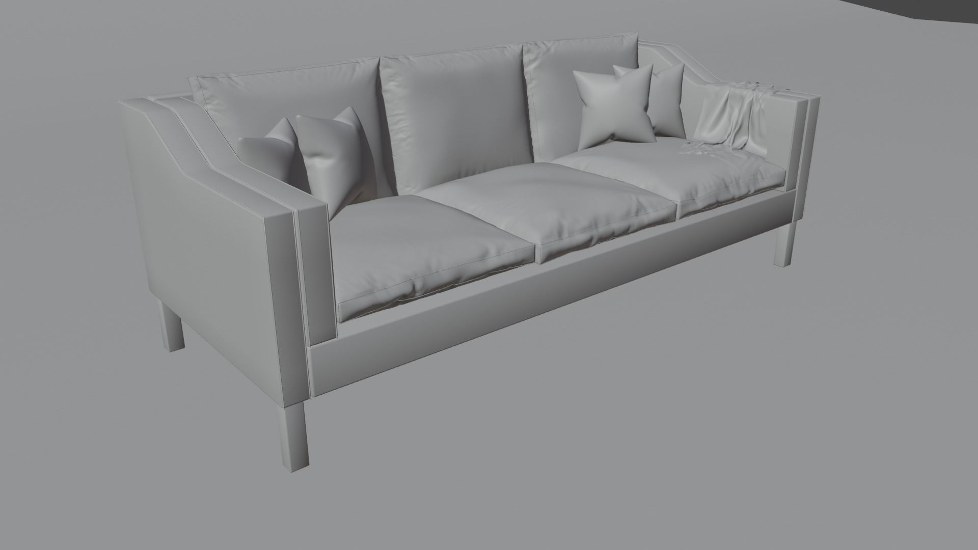 modern  couch sofa 3-seats  3D model_6