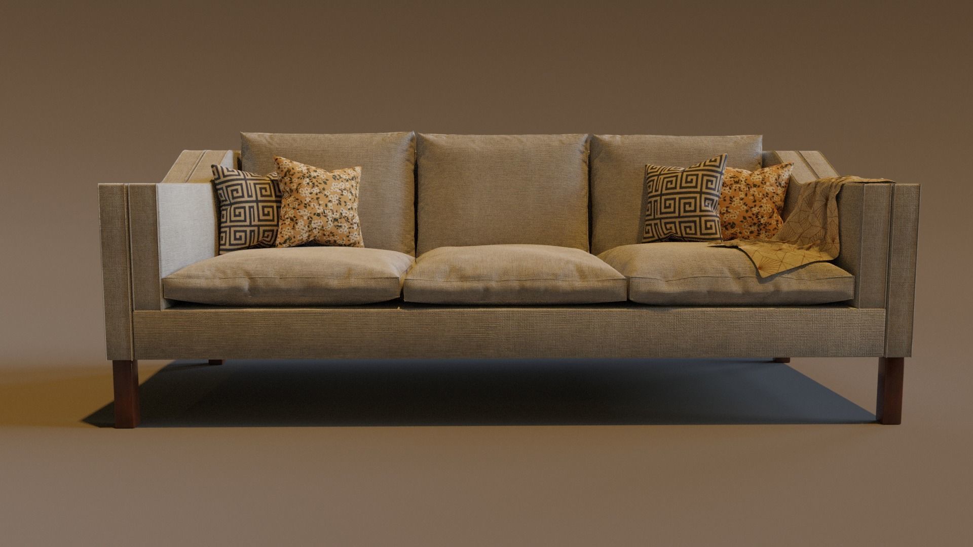 modern  couch sofa 3-seats  3D model_3