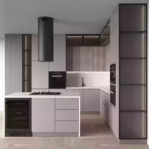 Kitchen Modern 101 - Corner Kitchen 3D model