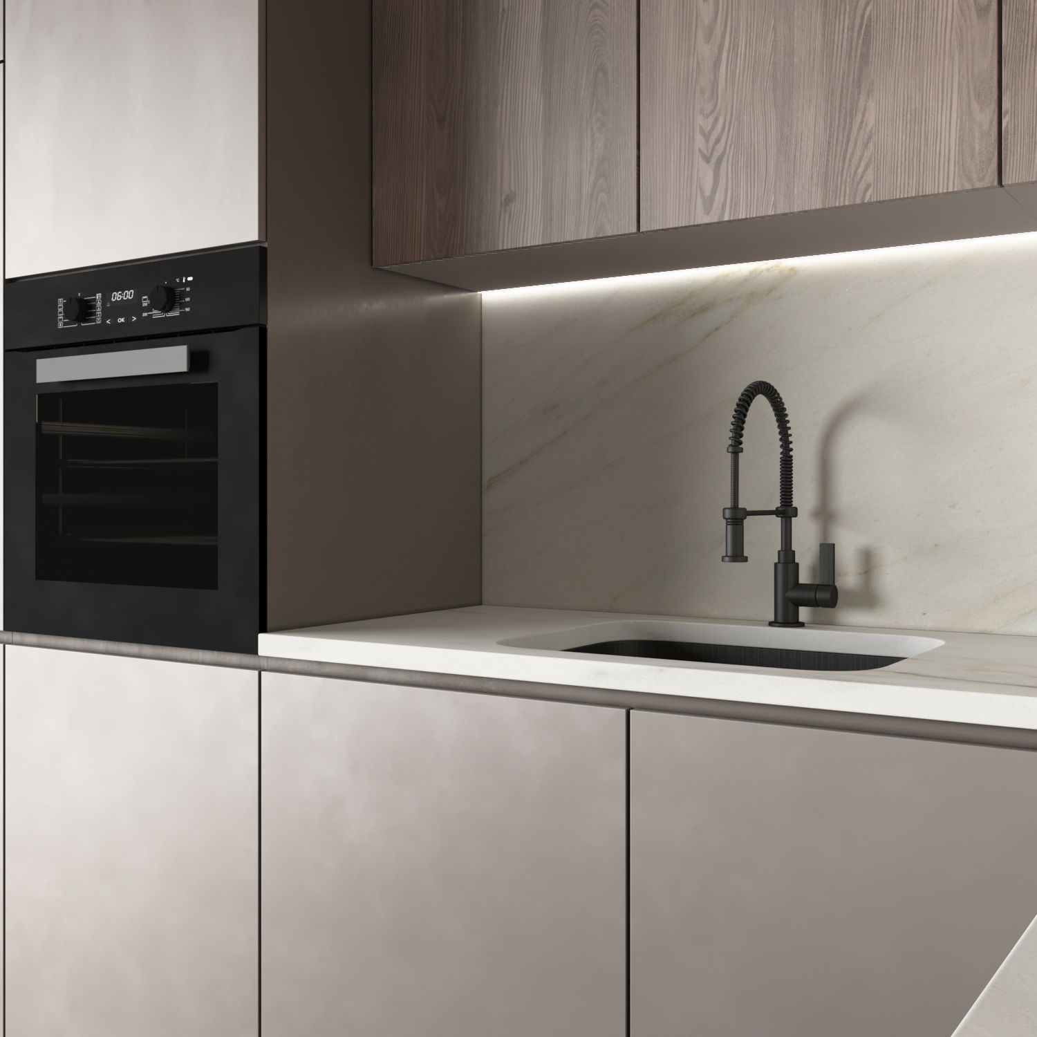 Kitchen Modern 101 - Corner Kitchen 3D model_1