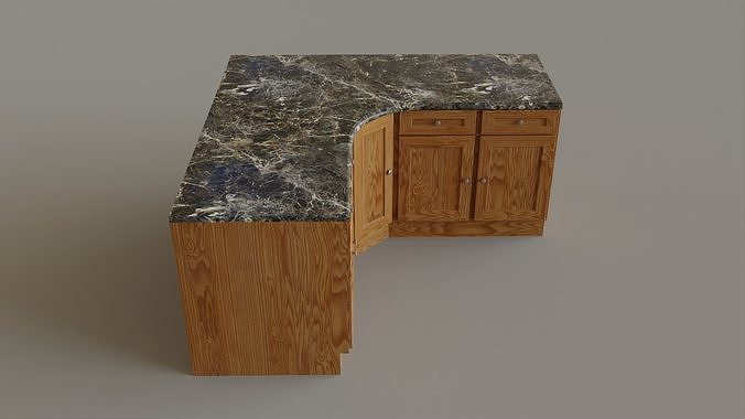 Kitchen Countertop Set Low-poly 3D model 7