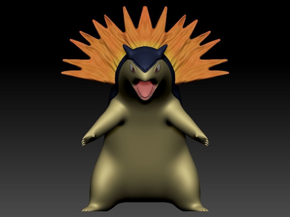 Cyndaquil entire evolution line 3D print model_3