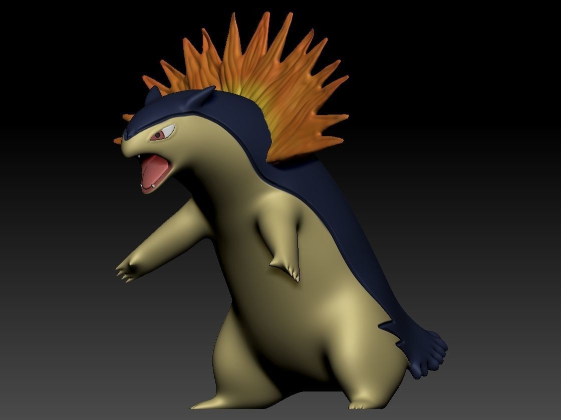 Cyndaquil entire evolution line 3D print model_9