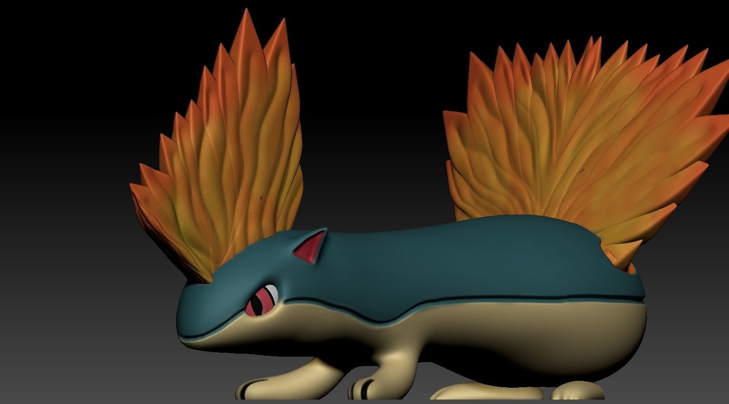 Cyndaquil entire evolution line 3D print model_8