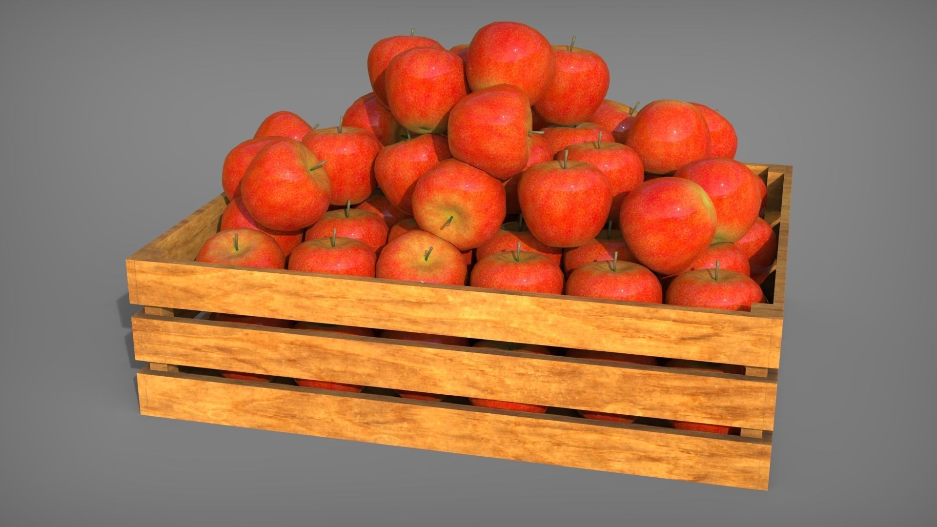 Apple Box set Low-poly 3D model_13