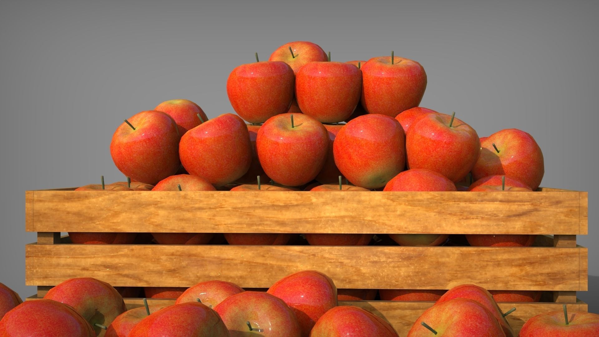 Apple Box set Low-poly 3D model_8