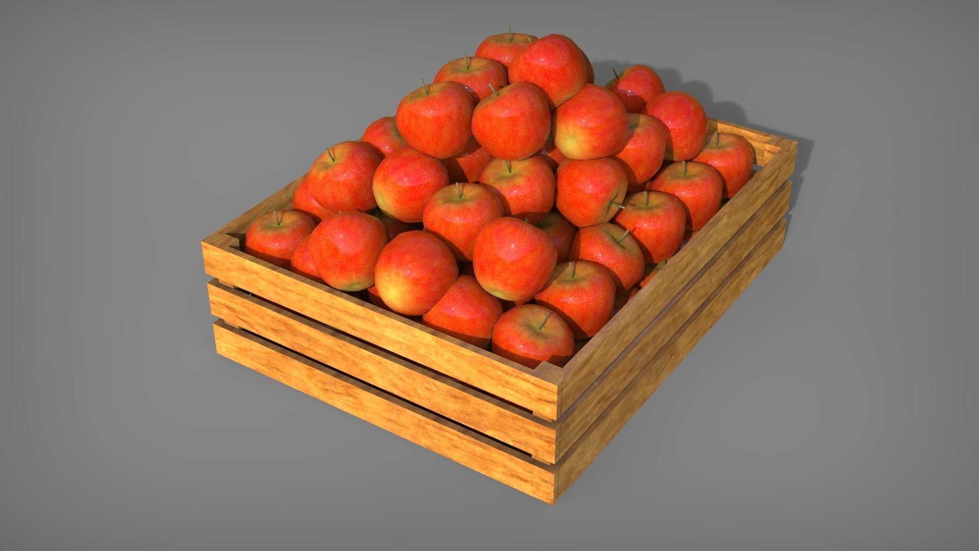 Apple Box set Low-poly 3D model_11