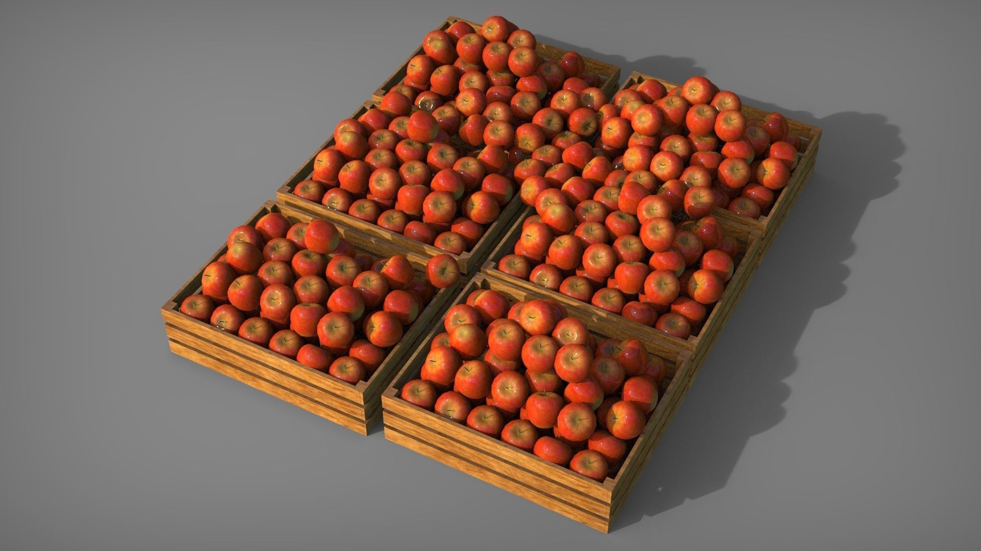 Apple Box set Low-poly 3D model_3