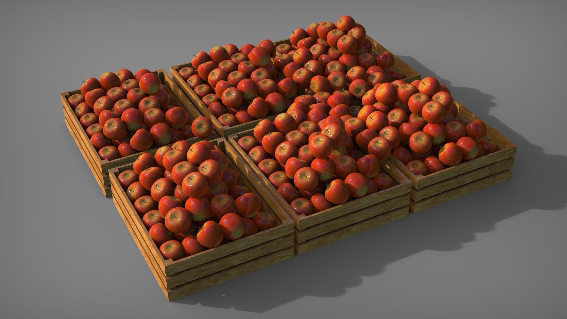 Apple Box set Low-poly 3D model_4