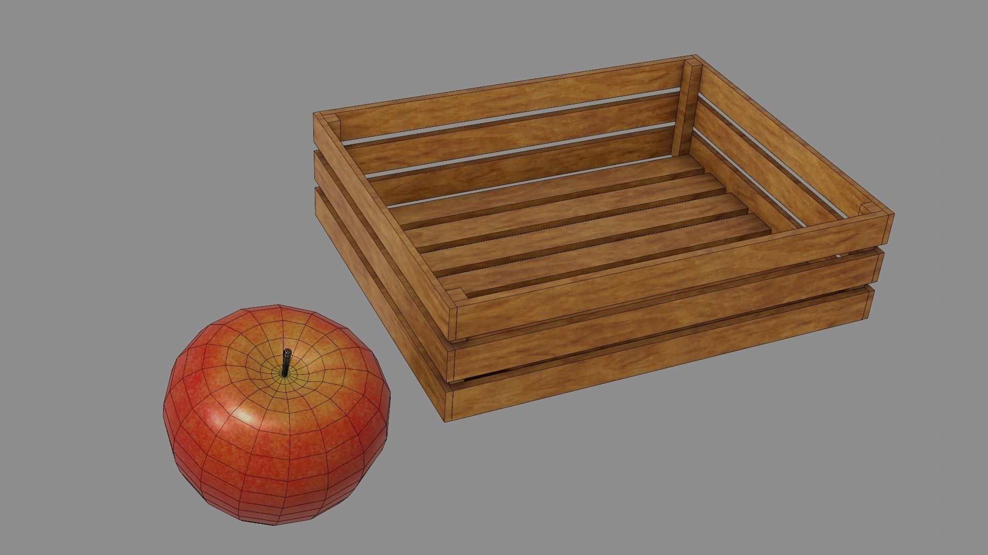Apple Box set Low-poly 3D model_19