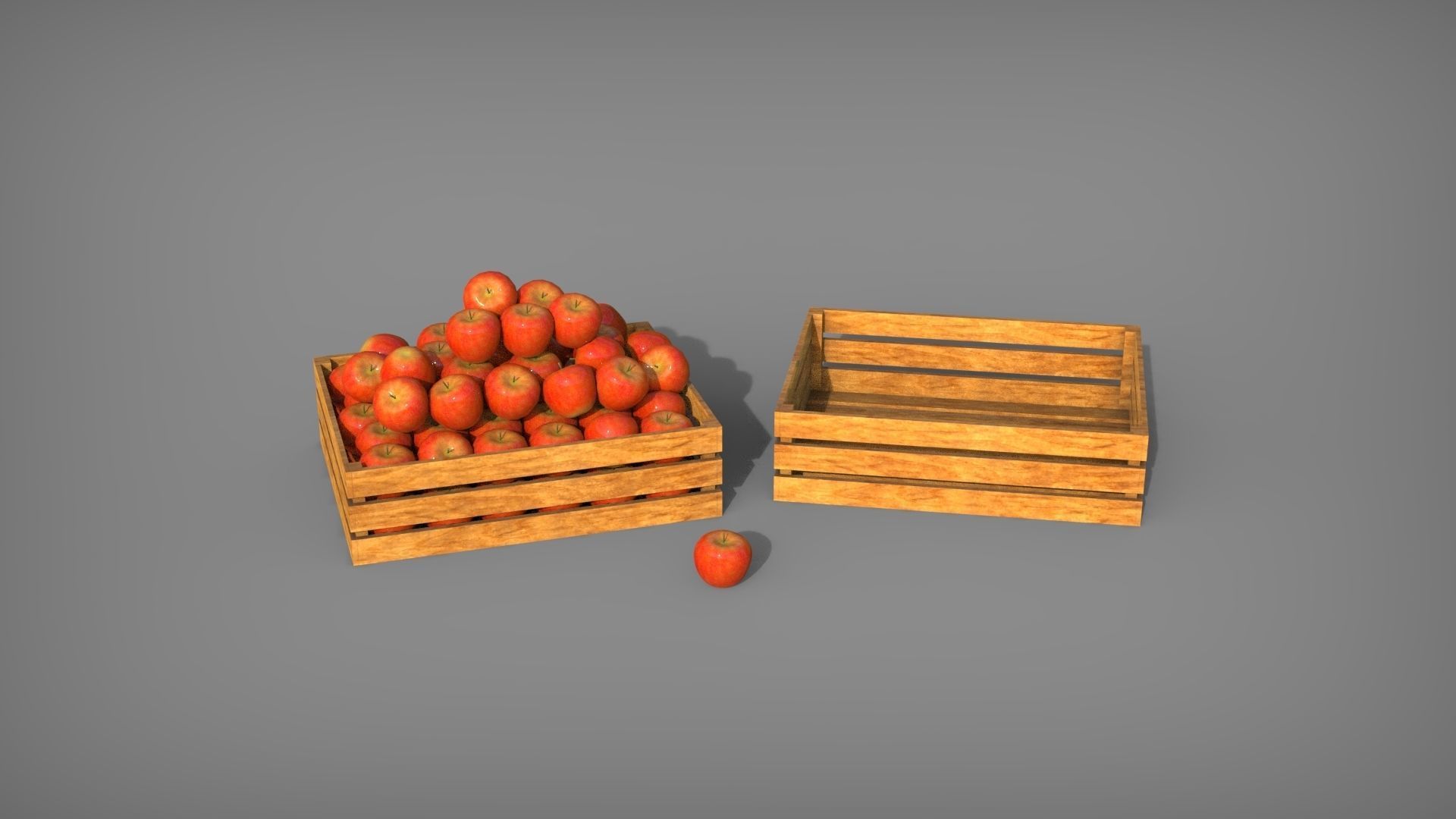 Apple Box set Low-poly 3D model_18