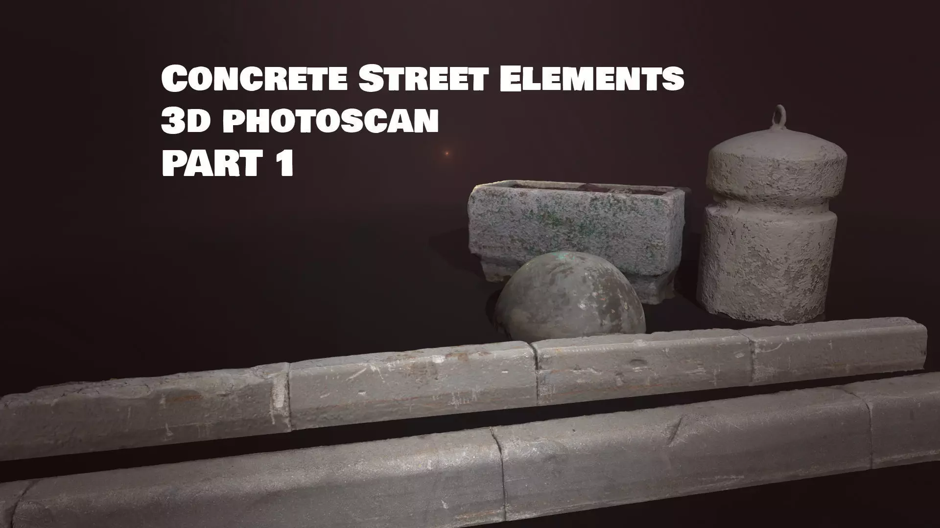 Street Elements Concrete - 3d Photoscan Low-poly 3D model_0