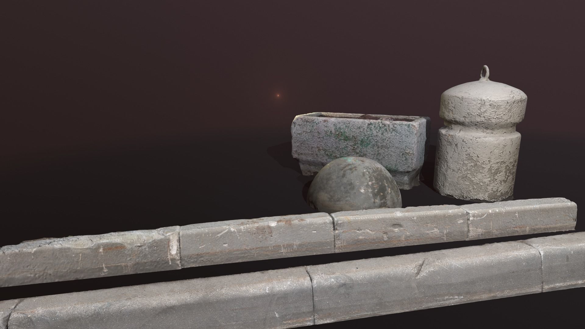 Street Elements Concrete - 3d Photoscan Low-poly 3D model_10