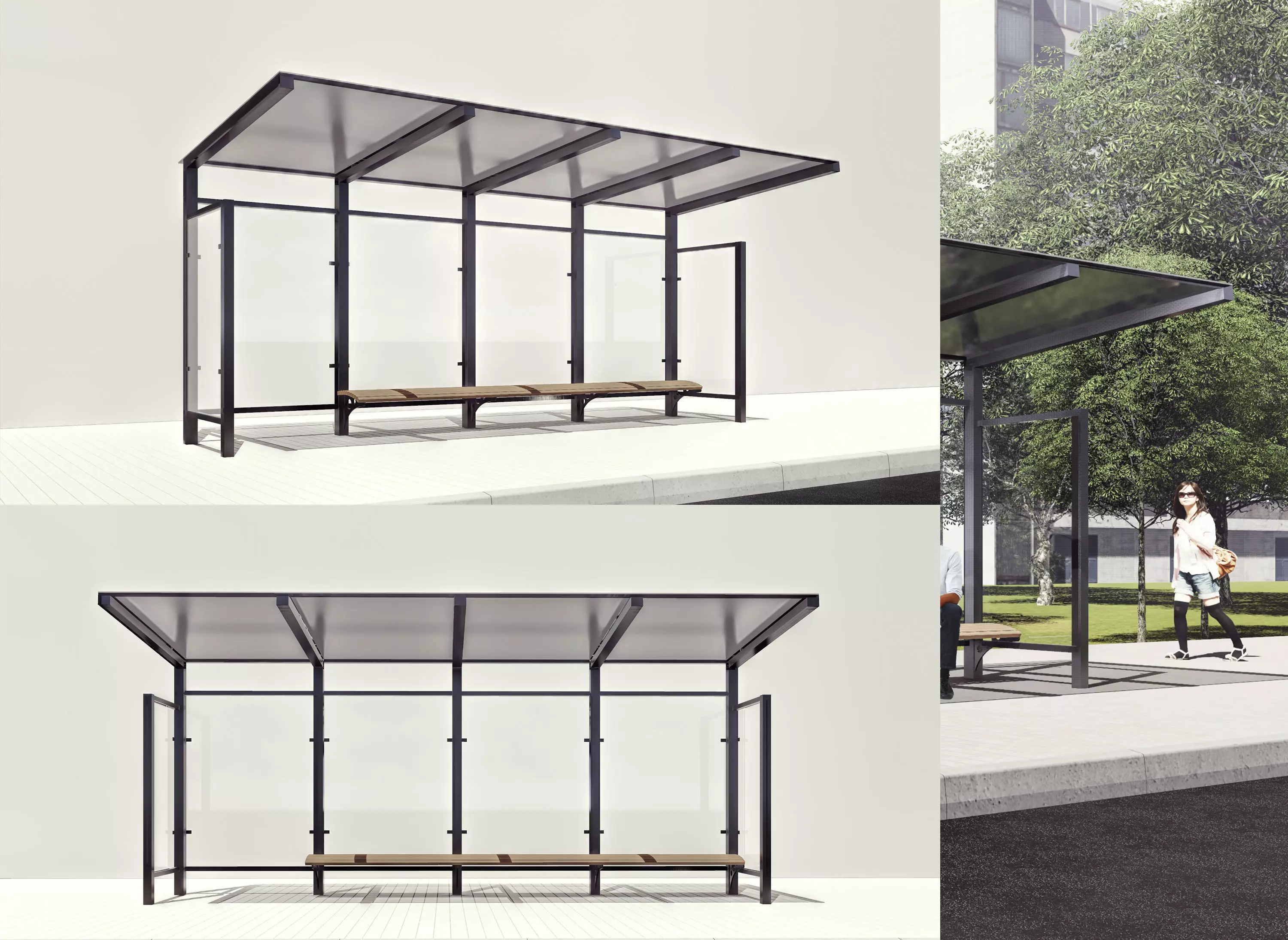 bus stop bus station 3D model