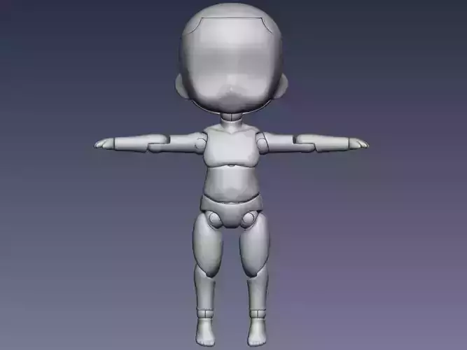 Chibi Nendo doll body articulated 3D print model