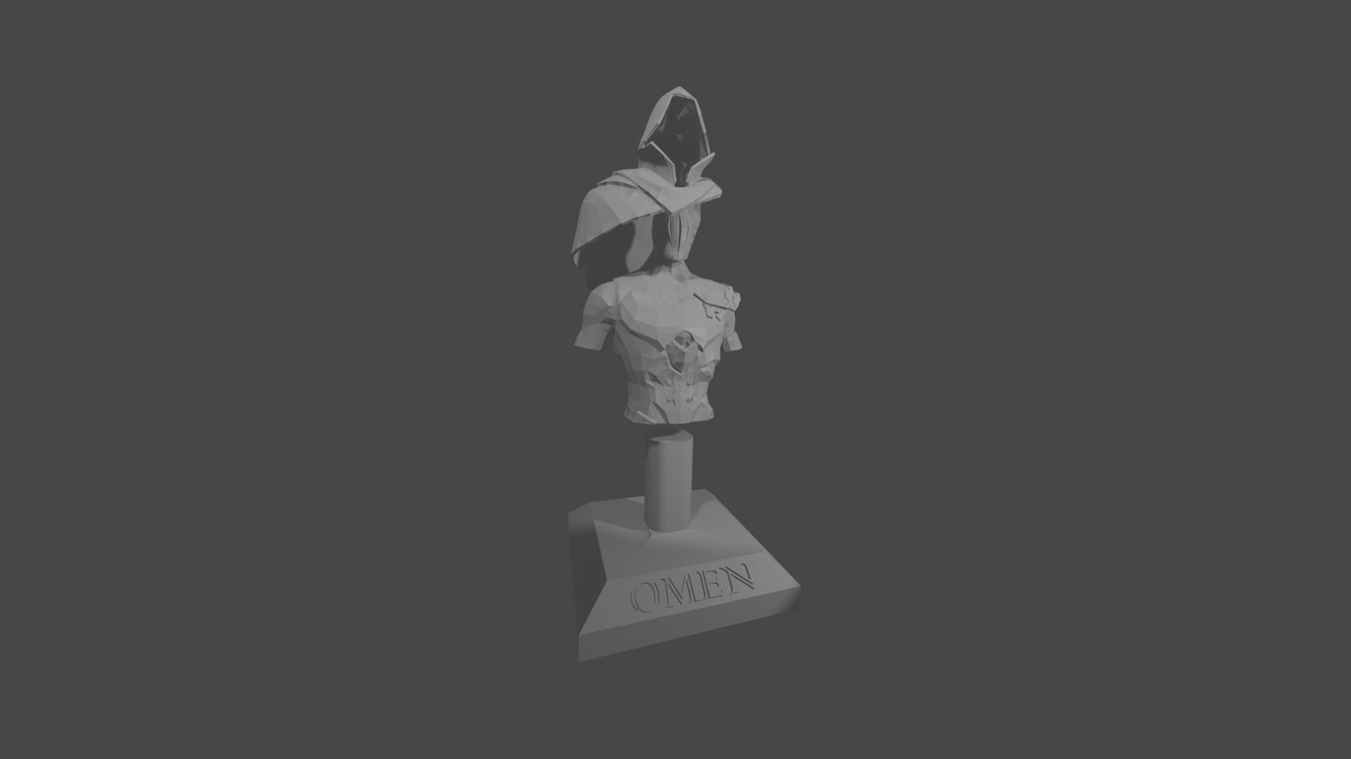 Valorant Omen bust - 3D print ready 3D print model_6