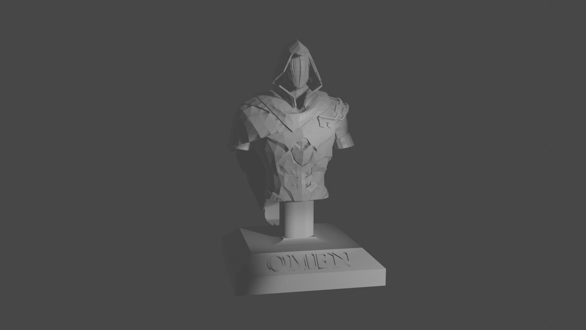 Valorant Omen bust - 3D print ready 3D print model_2