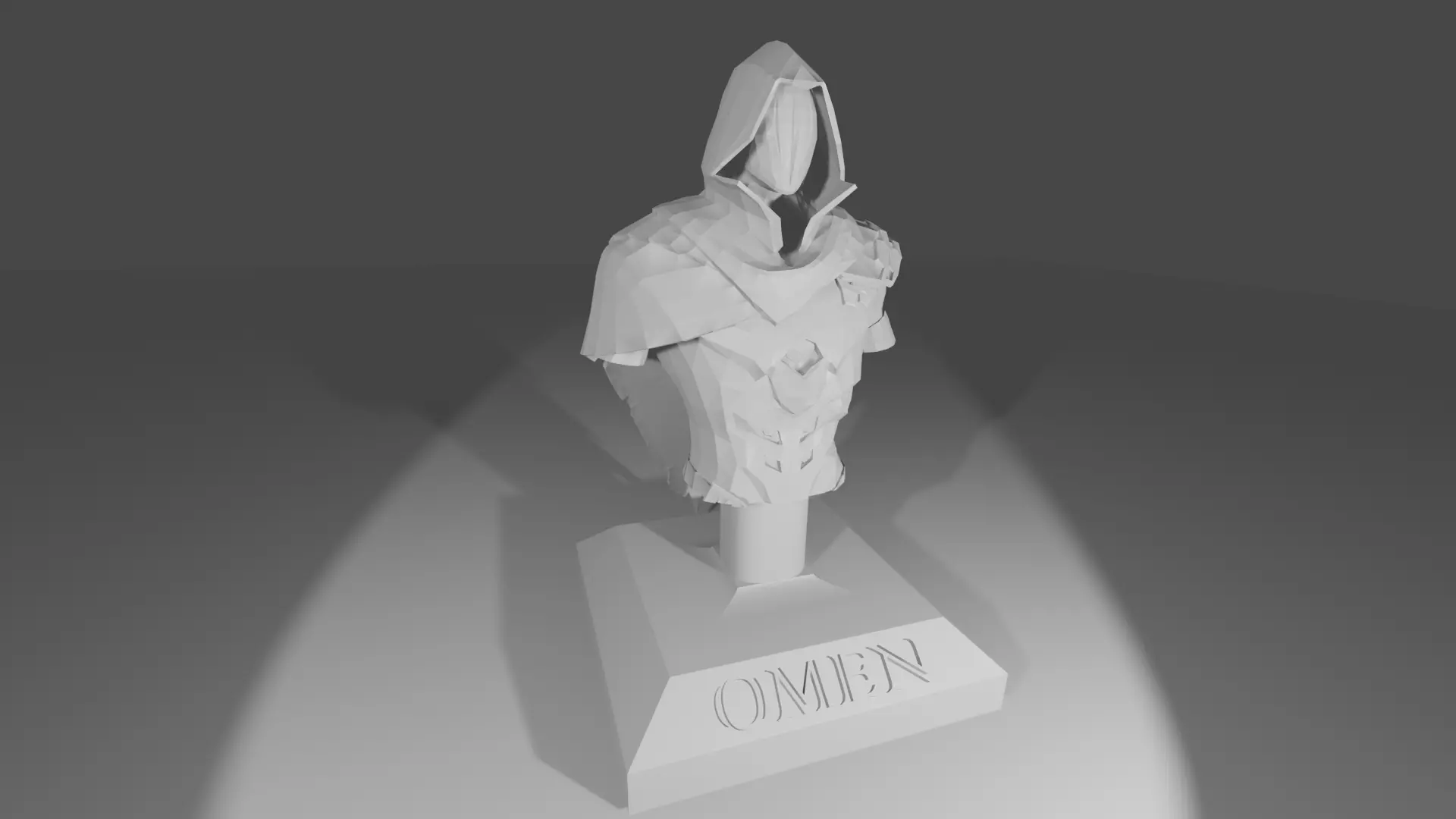 Valorant Omen bust - 3D print ready 3D print model_0
