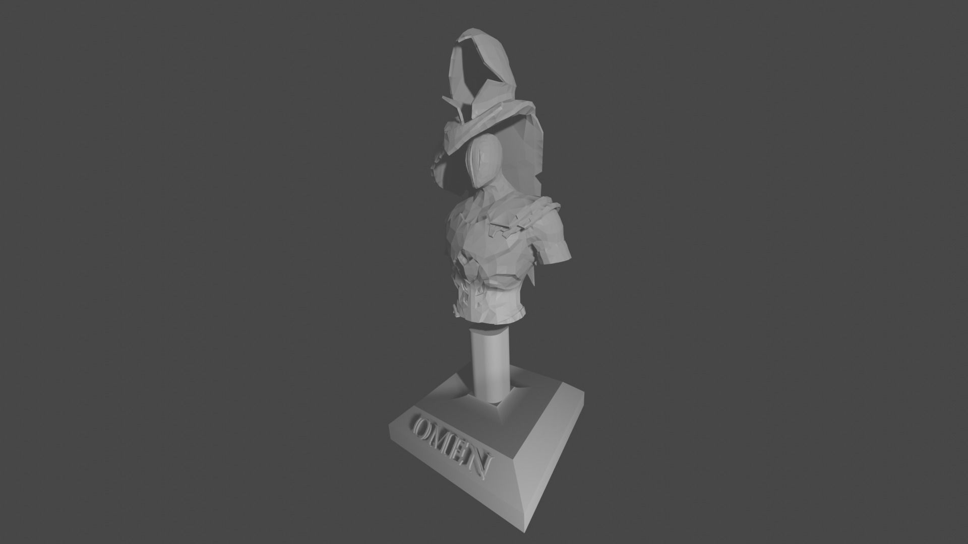 Valorant Omen bust - 3D print ready 3D print model_7
