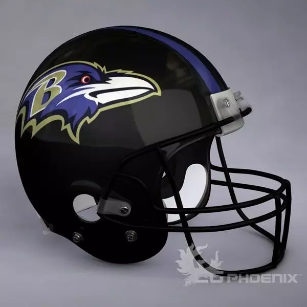 Baltimore Ravens official game helmet 3D model_0