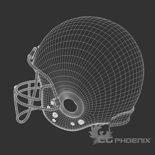 Baltimore Ravens official game helmet 3D model_6