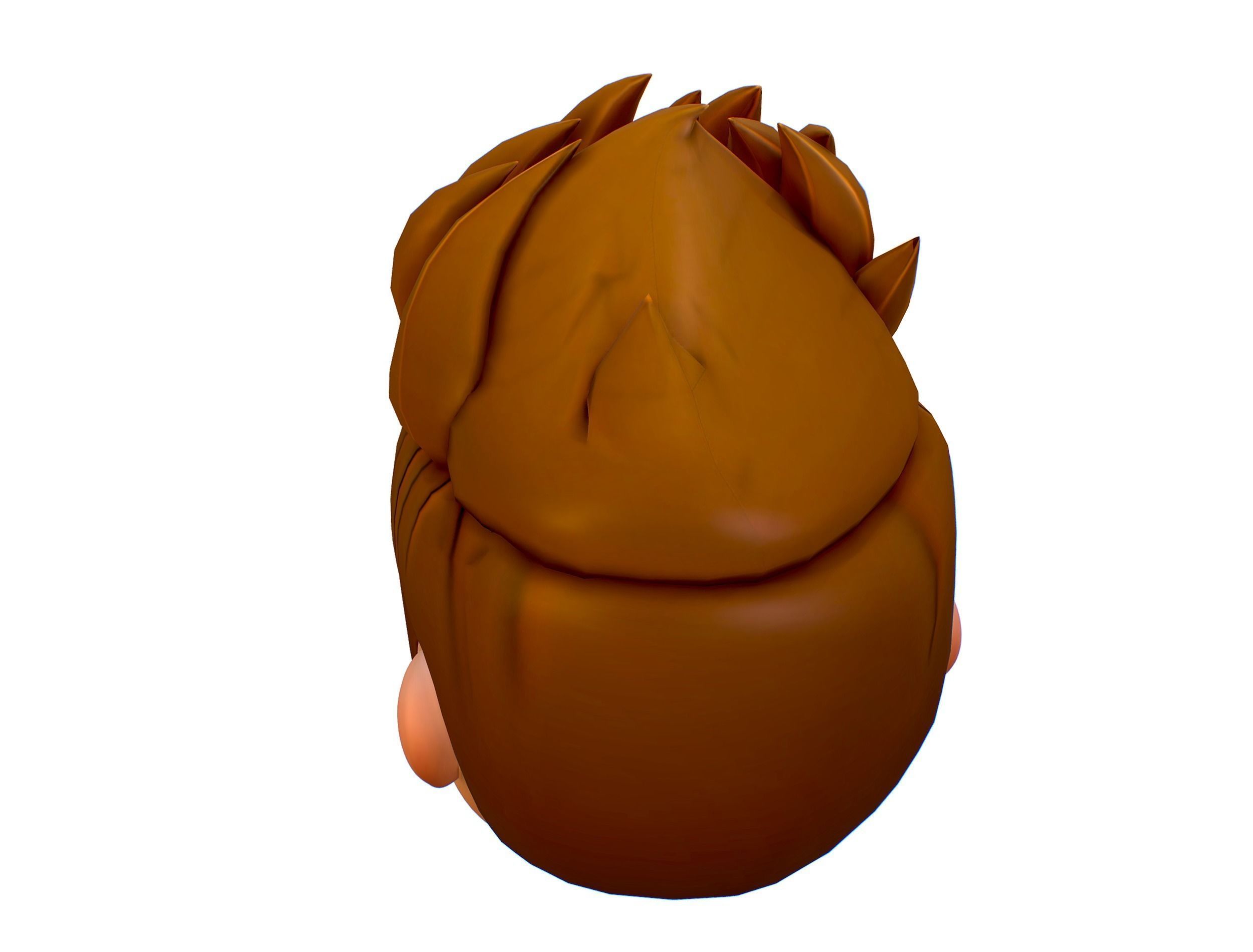 Short Hairstyle Cartoon Young Man Boy Head Icon 3D model 3D model_5