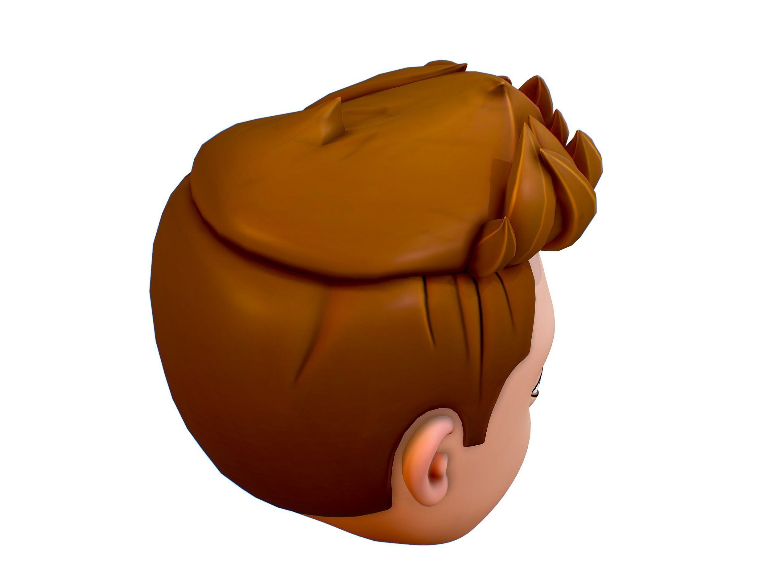 Short Hairstyle Cartoon Young Man Boy Head Icon 3D model 3D model_6