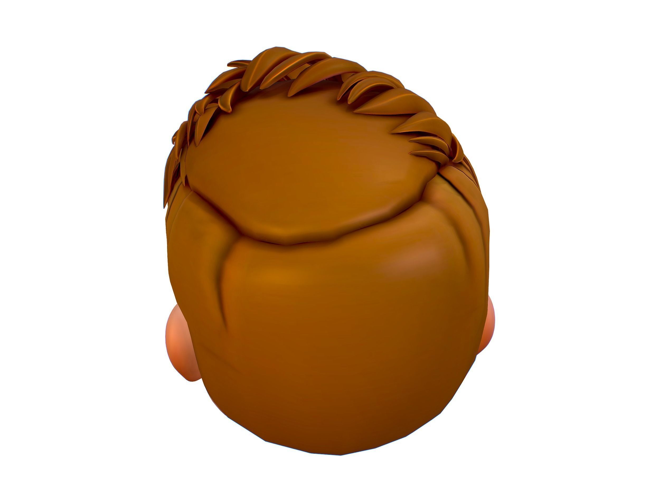 Short Hairstyle Cartoon Young Man Boy Head Icon 3D model 3D model_7