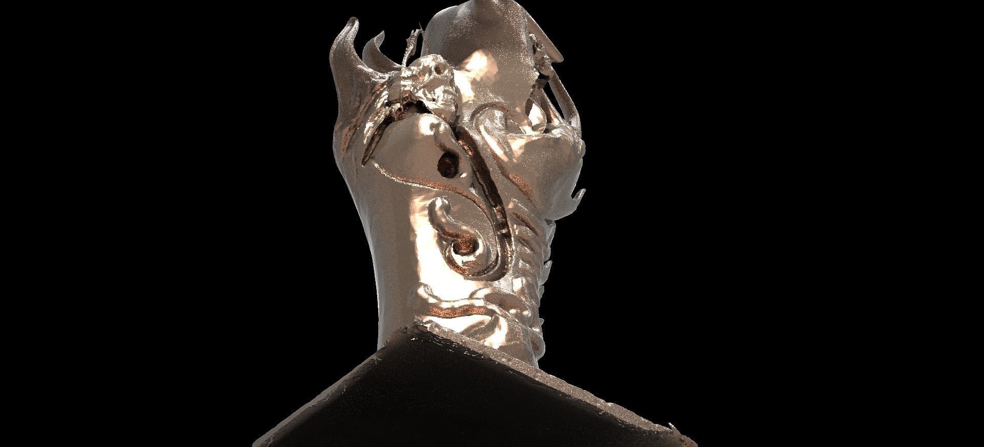 Dark ages Tree stump sculpture 1 3D model_2