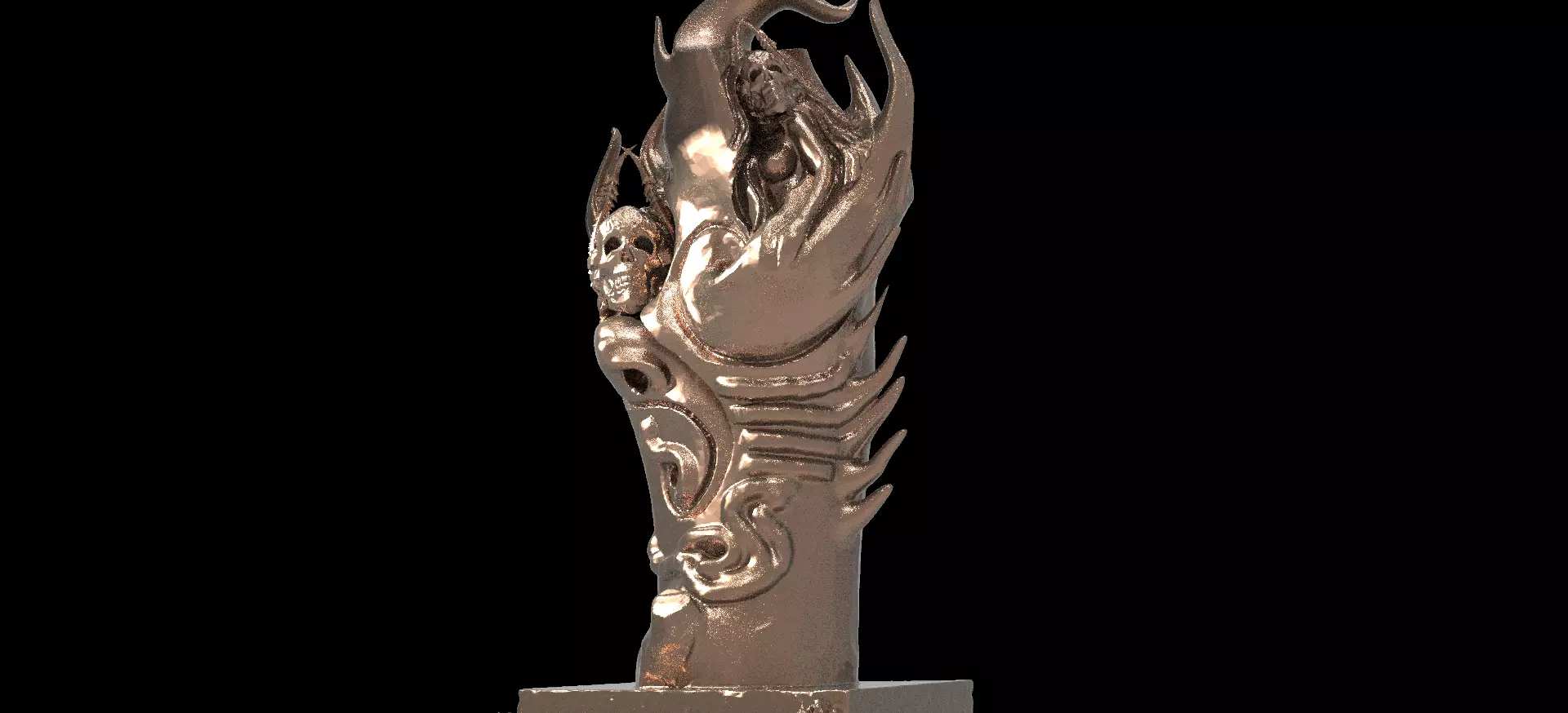 Dark ages Tree stump sculpture 1 3D model_0