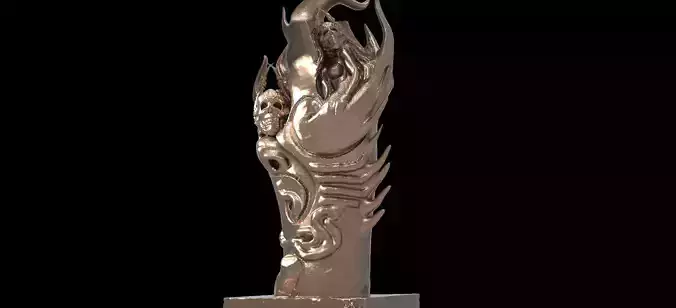 Dark ages Tree stump sculpture 1 3D model