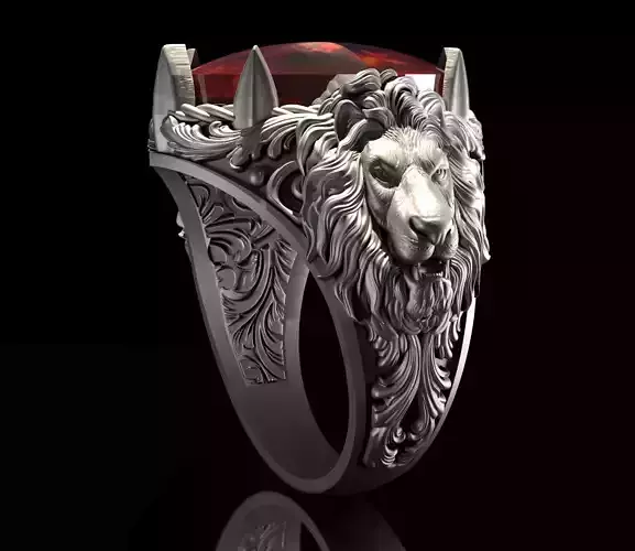 lion ring 3D print model