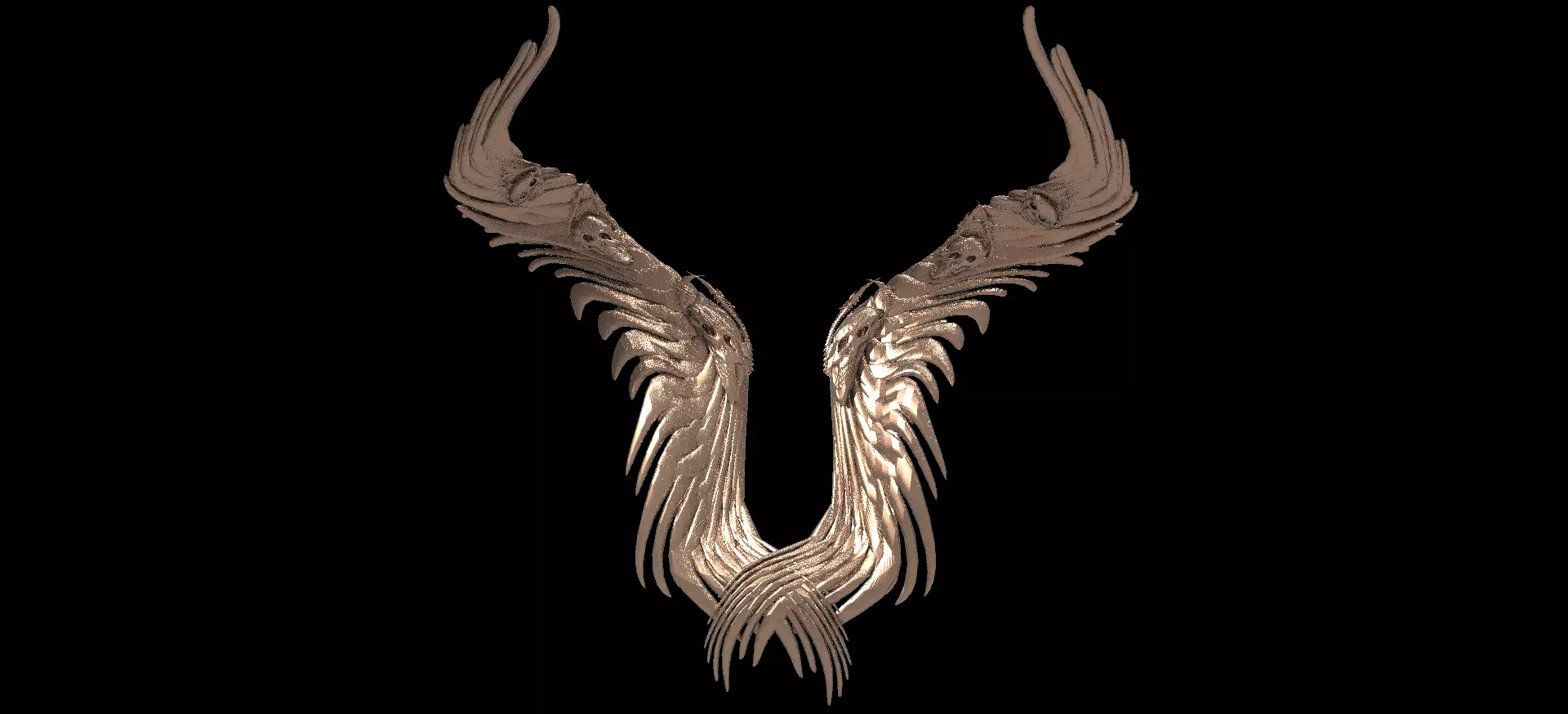 Dark ages Tree Wings sculpture  3D model_0