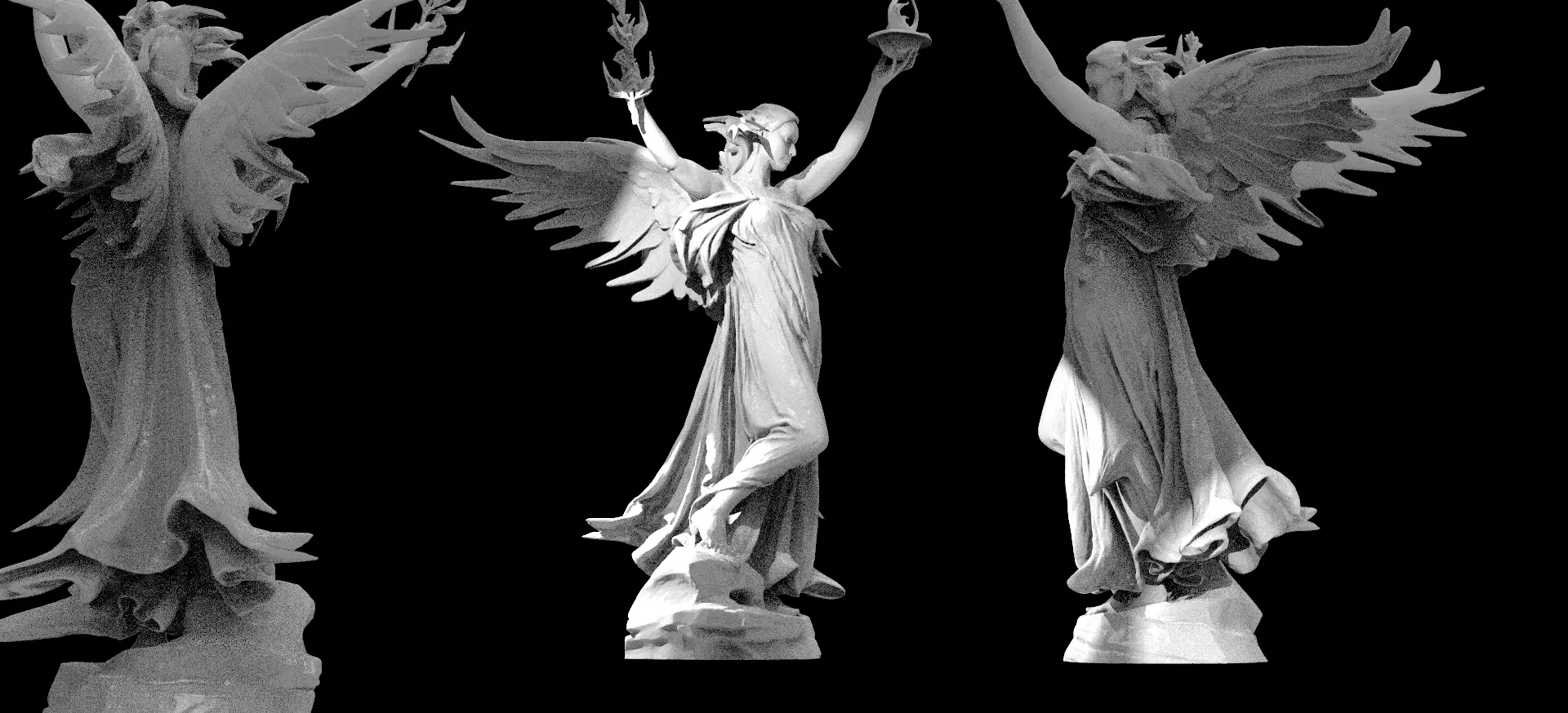 Fire Elements Grand Angel Statue 3D model