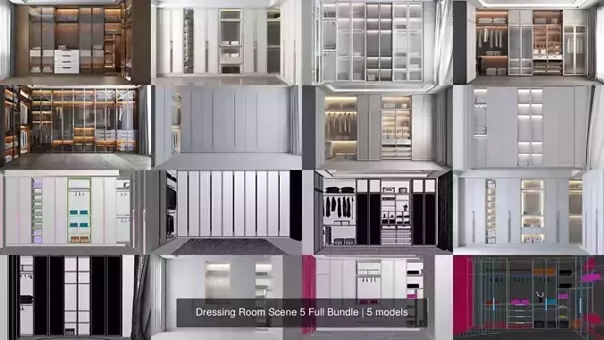 Dressing Room Scene 5 Full Bundle 3D Model Collection