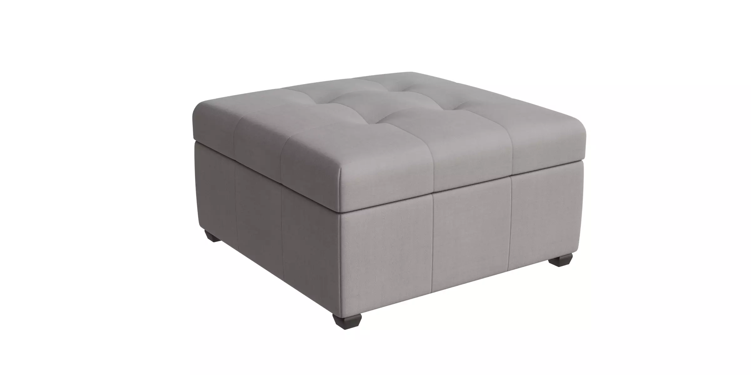 Tufted Storage Ottoman Low-poly 3D model_0