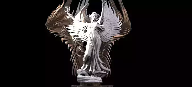 Fire Elements abstract Base Statue 2