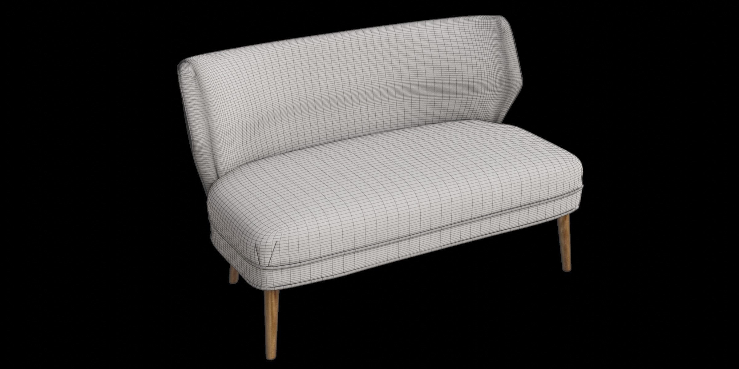 Modern Settee 3D model_3