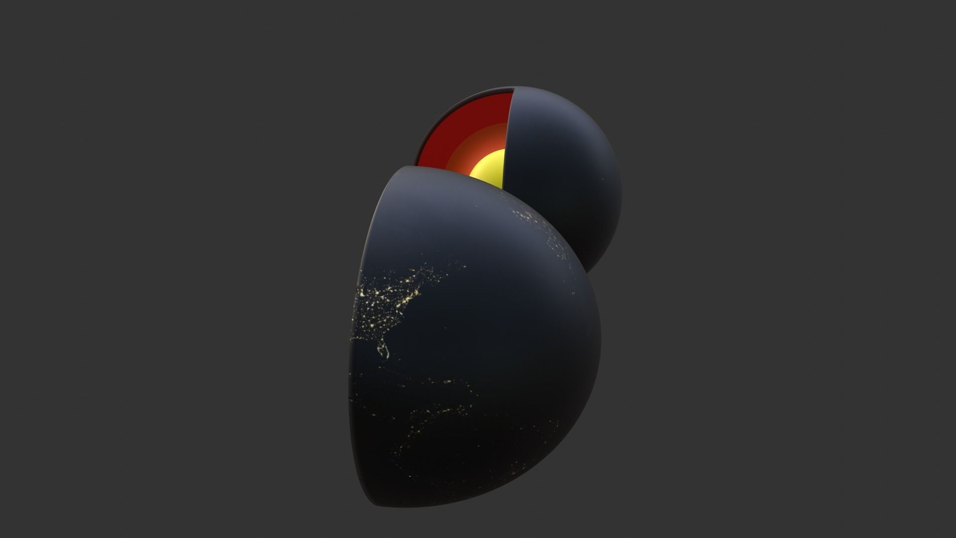 Night Earth Low-poly 3D model_1