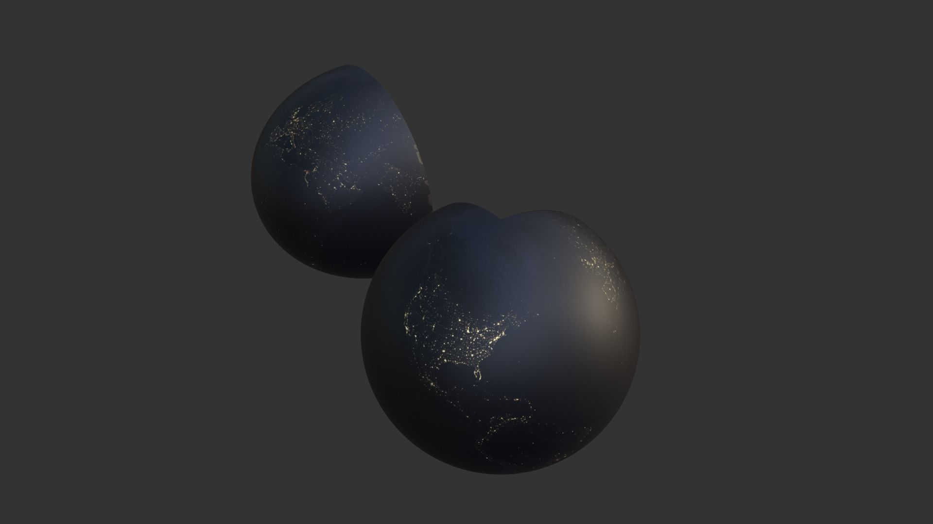 Night Earth Low-poly 3D model_3