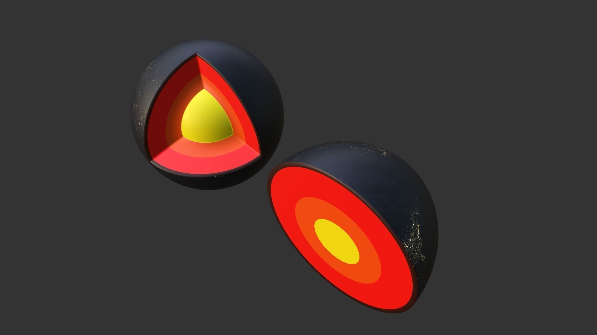 Night Earth Low-poly 3D model_6